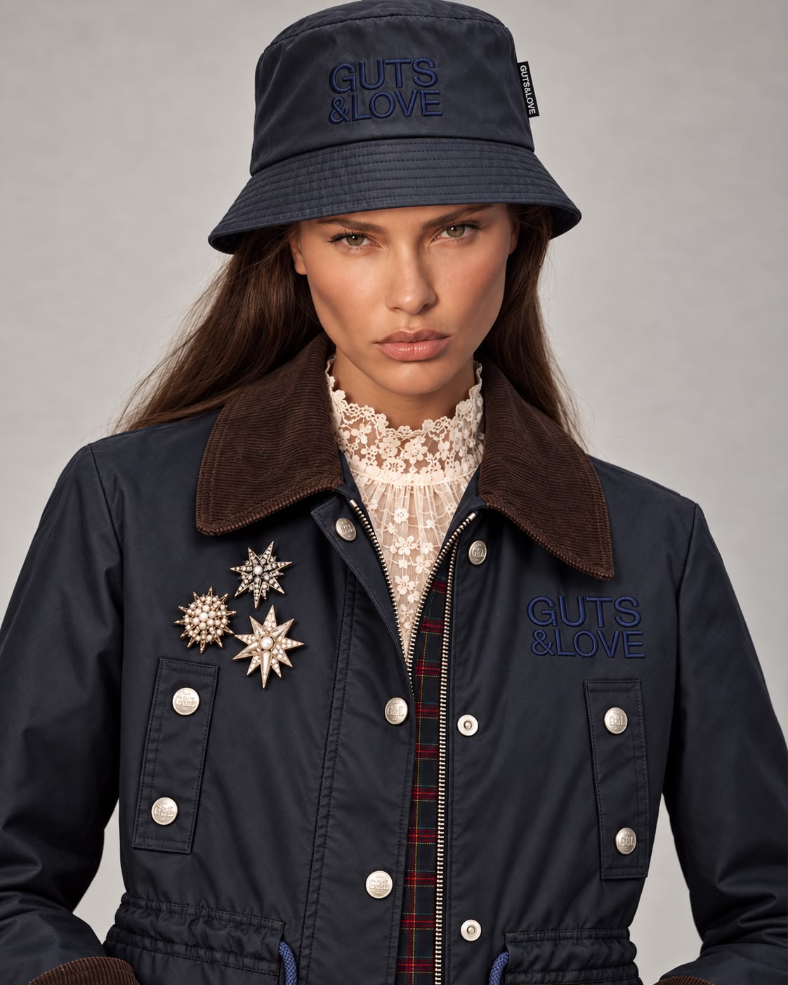 BLOCKLEY JACKET NAVY CLOSE UP