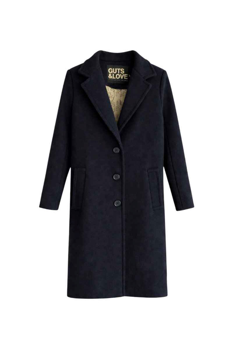 fw25 guts and love cockney coat navy 1