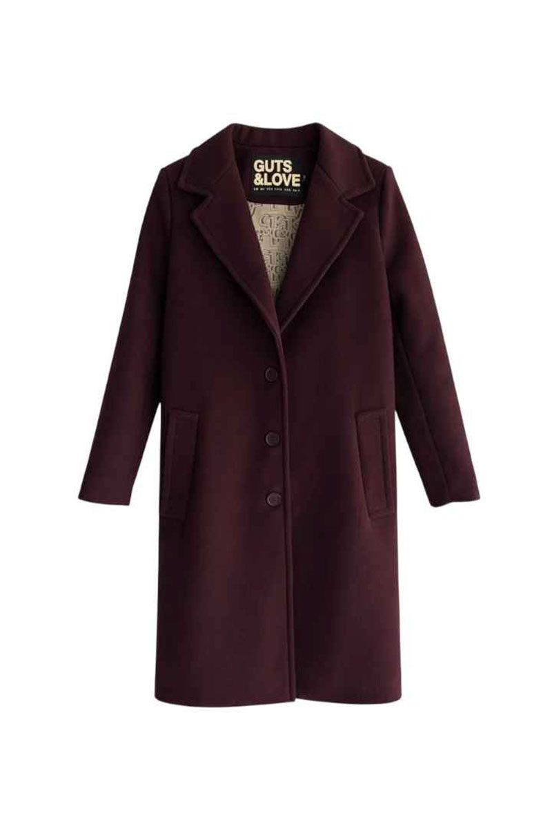 fw25 guts and love cockney coat wine 1