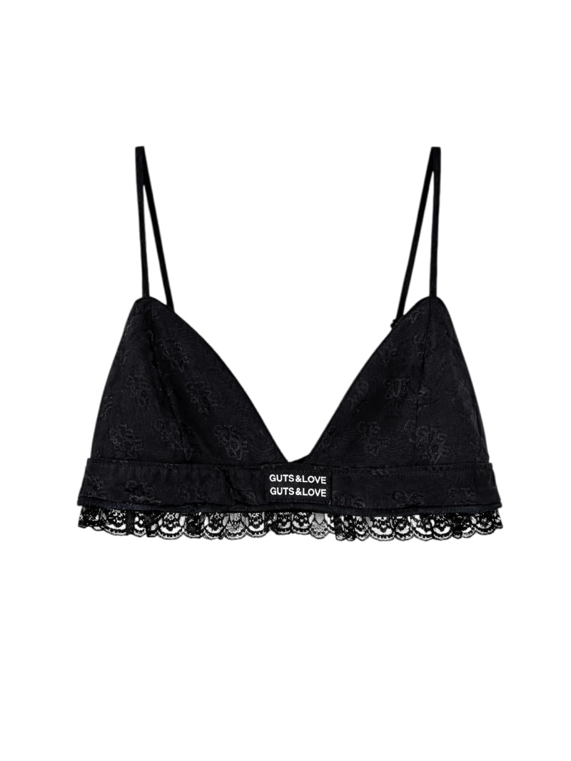 ss26 guts and love noir resort sujetador