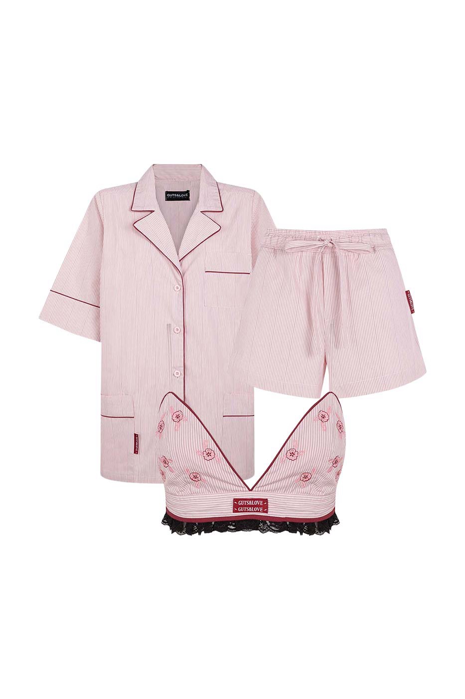 rose bloom pyjama set trio