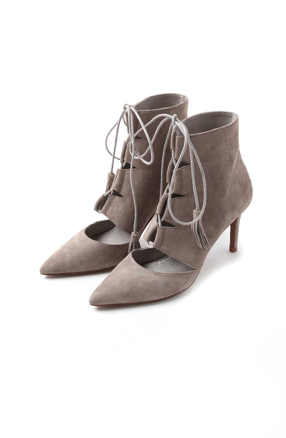 Ivory Tie Suede Bootie